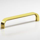 Colonial Bronze - 8'' center-to-center, 8.5'' overall, 1'' diameter Half-round wire Appliance Pull, Door Pull, Shower Door Pull hand finished in French Gold - French Gold