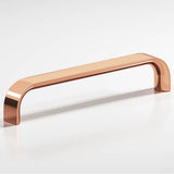 Colonial Bronze - 12'' center-to-center, 12.5'' overall, 1'' diameter Half-round wire Appliance Pull, Door Pull, Shower Door Pull hand finished in Polished Copper - Polished Copper
