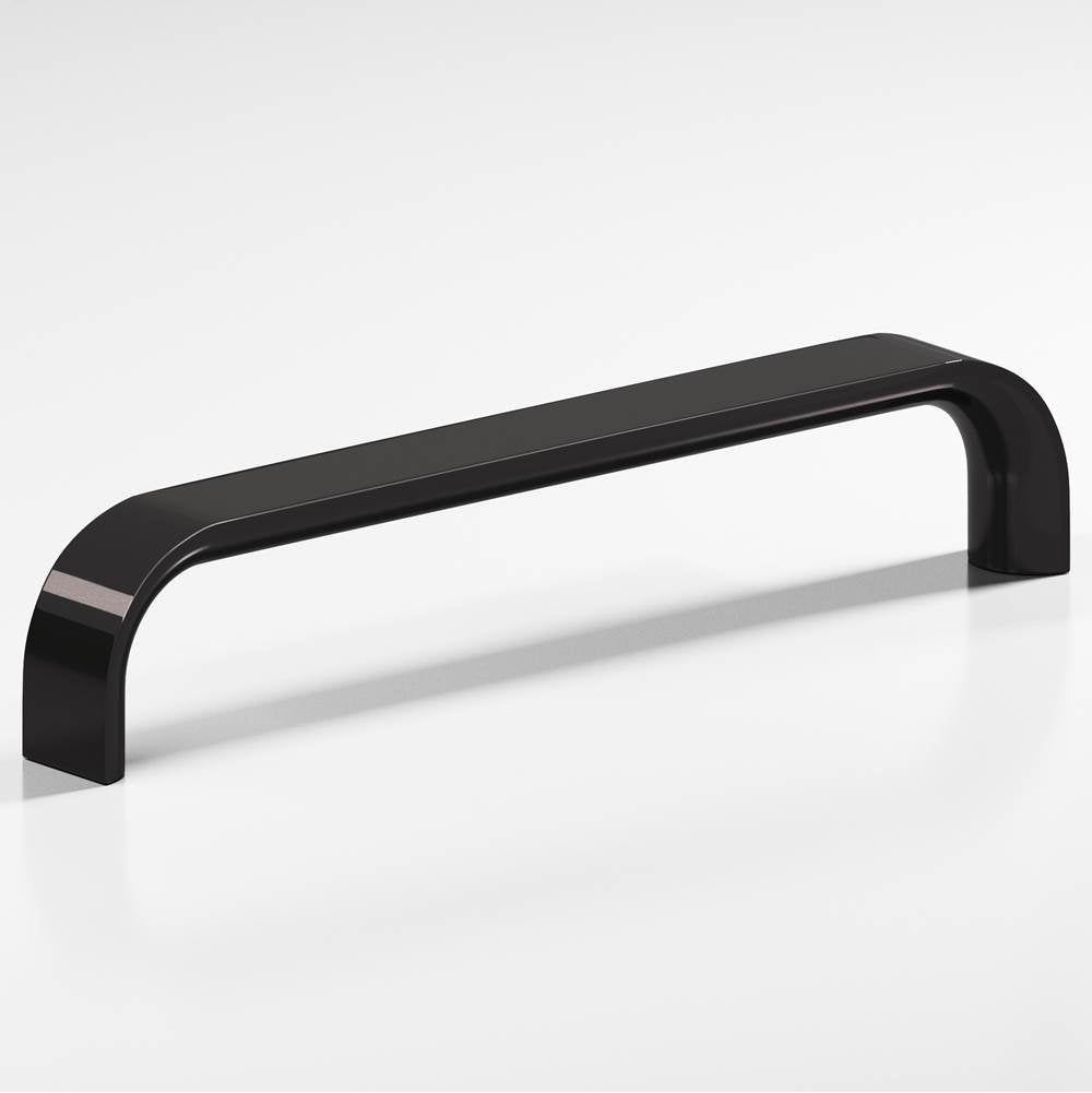 Colonial Bronze - 6'' center-to-center, 6.5'' overall, 1'' diameter Half-round wire Appliance Pull, Door Pull, Shower Door Pull hand finished in Satin Black - Satin Black