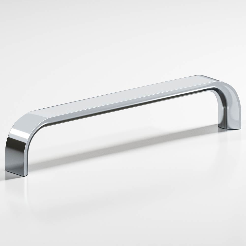 Colonial Bronze - 8'' center-to-center, 8.5'' overall, 1'' diameter Half-round wire Appliance Pull, Door Pull, Shower Door Pull hand finished in Polished Chrome - Polished Chrome