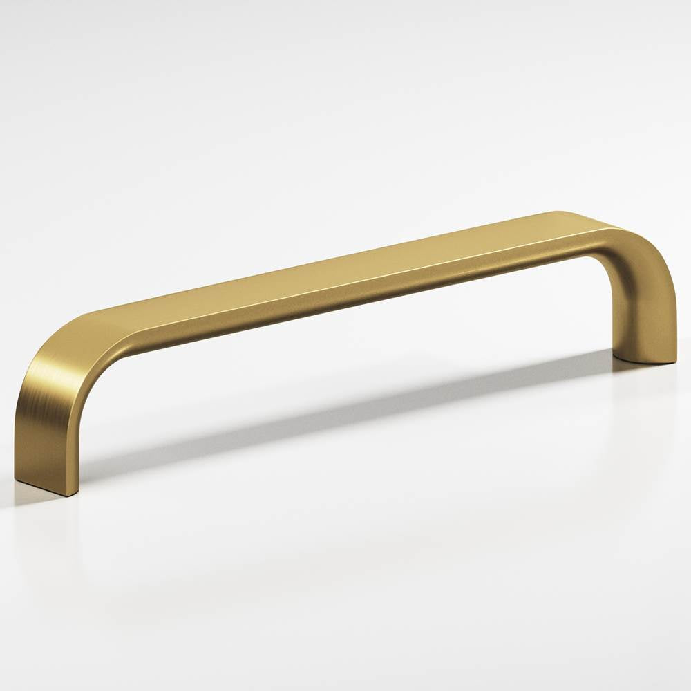 Colonial Bronze - 5'' center-to-center, 5.3125'' overall, 0.625'' diameter Half-round wire Cabinet Pull hand finished in Unlacquered Satin Brass - Unlacquered Satin Brass