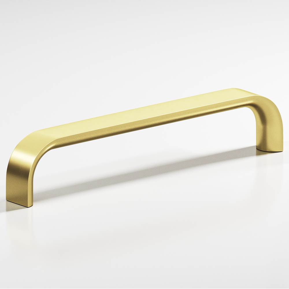 Colonial Bronze - 24'' center-to-center, 24.5'' overall, 1'' diameter Half-round wire Appliance Pull, Door Pull, Shower Door Pull hand finished in Matte Satin Brass - Matte Satin Brass