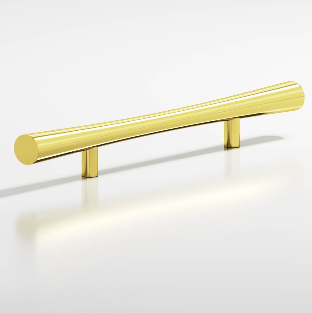 Colonial Bronze - 1'' max diameter custom length Hourglass Pull with straight posts hand finished in French Gold - French Gold
