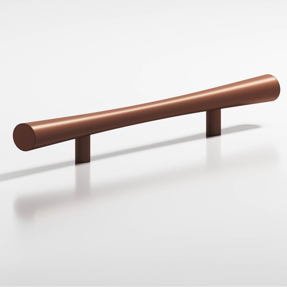 Colonial Bronze - 6'' center-to-center, 9'' overall, 0.75'' max diameter Hourglass Cabinet Pull, Appliance Pull, Door Pull with straight posts hand finished in Matte Antique Copper - Matte Antique Copper