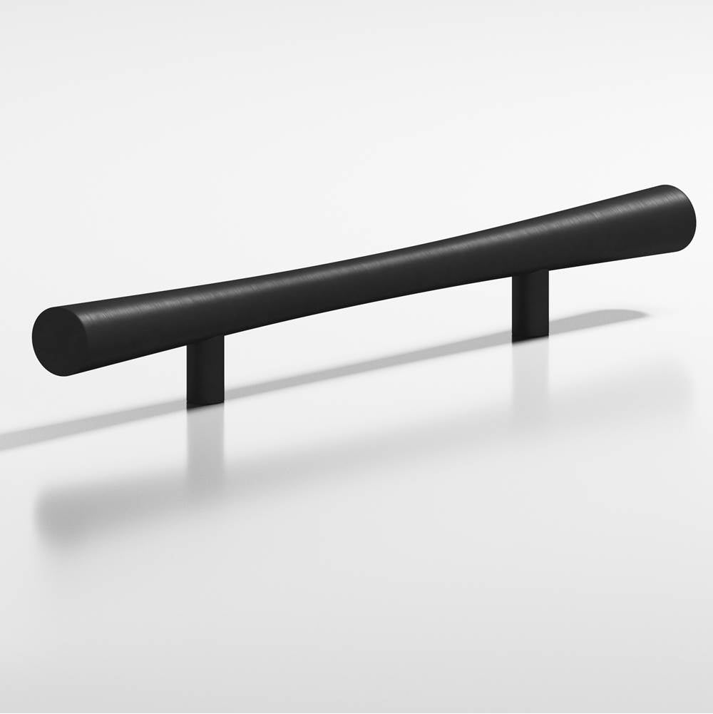 Colonial Bronze - 0.75'' max diameter custom length Hourglass Pull with straight posts hand finished in Matte Satin Black - Matte Satin Black