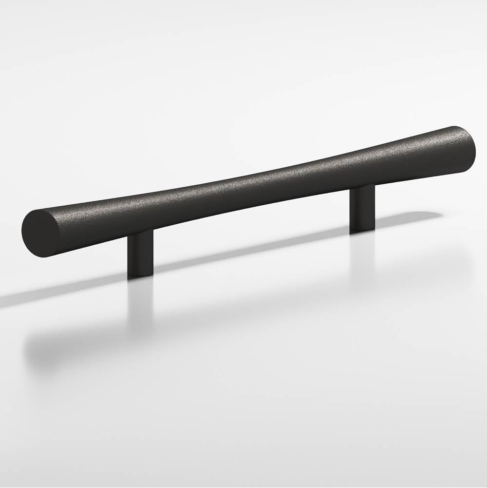 Colonial Bronze - 0.75'' max diameter custom length Hourglass Pull with straight posts hand finished in Frost Black - Frost Black