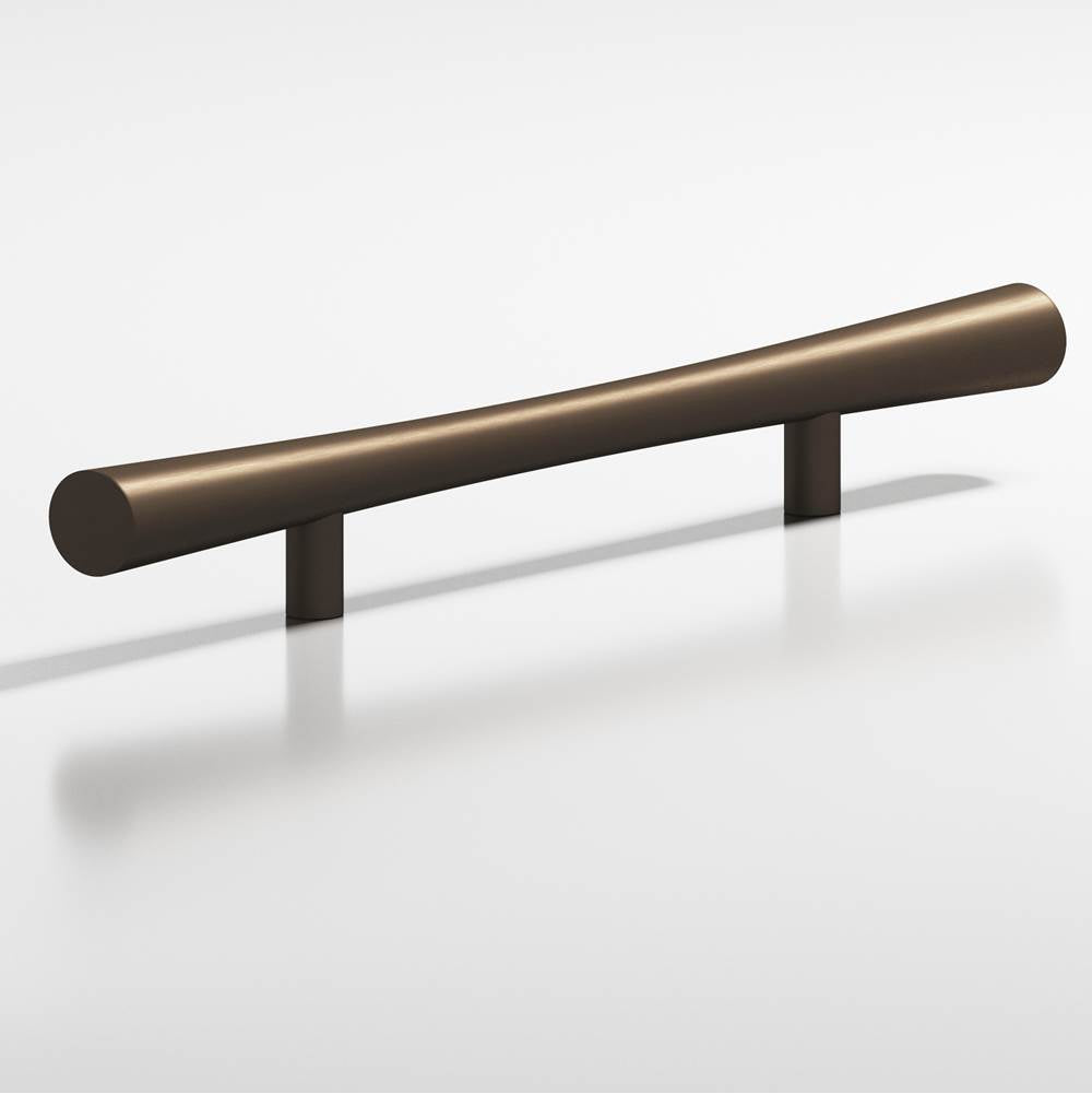 Colonial Bronze - 4'' center-to-center, 6'' overall, 0.75'' max diameter Hourglass Cabinet Pull with straight posts hand finished in Heritage Bronze - Heritage Bronze
