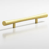 Colonial Bronze - 4'' center-to-center, 6'' overall, 0.75'' max diameter Hourglass Cabinet Pull with straight posts hand finished in Matte Satin Brass - Matte Satin Brass