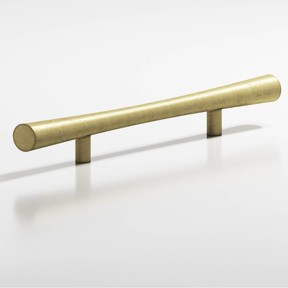 Colonial Bronze - 14'' center-to-center, 23'' overall, 1.25'' max diameter Hourglass Appliance Pull, Door Pull, Shower Door Pull with straight posts hand finished in Distressed Antique Brass - Distressed Antique Brass