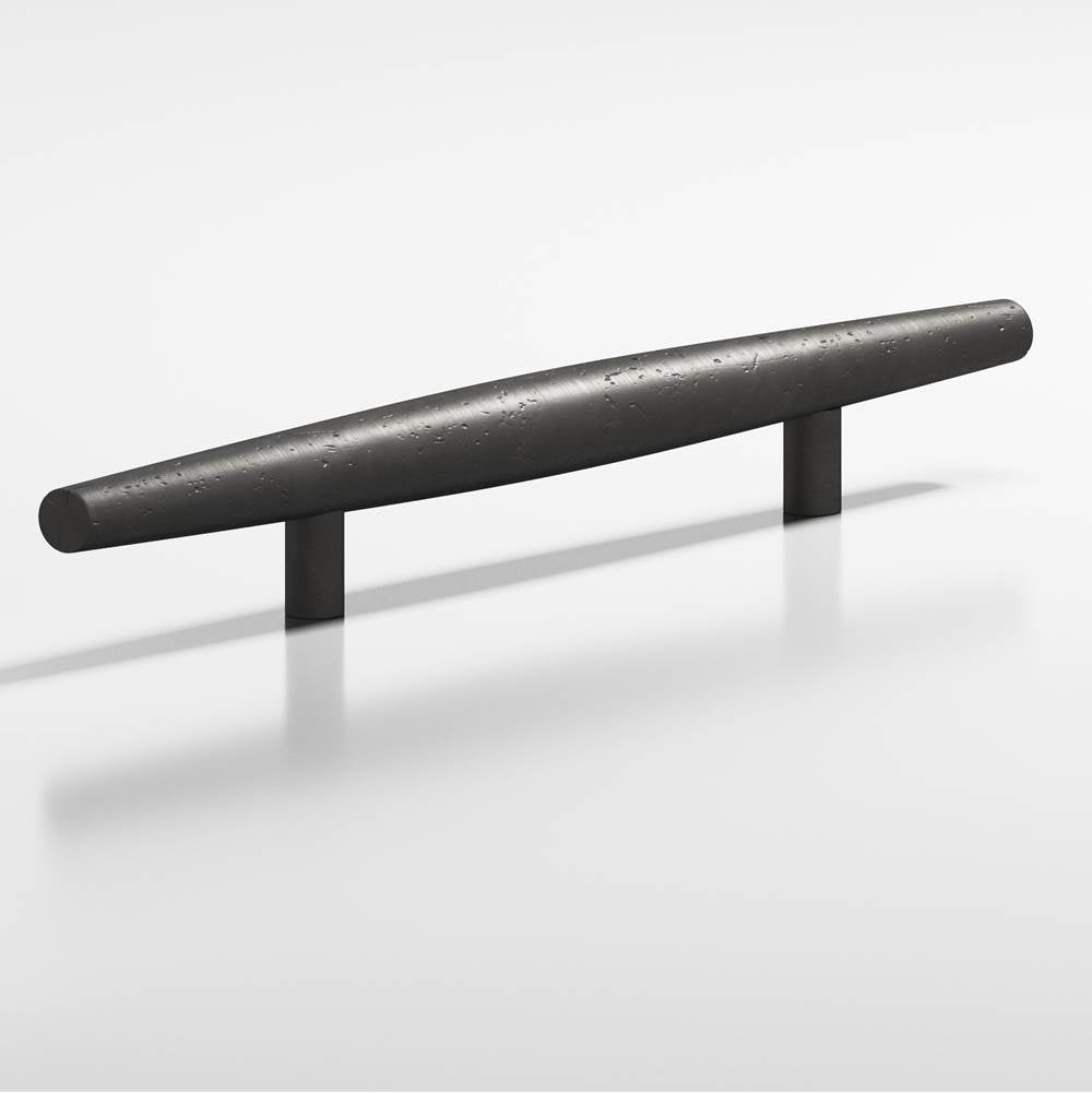 Colonial Bronze - 10'' center-to-center, 18'' overall, 0.75'' max diameter Cigar Cabinet Pull, Appliance Pull, Door Pull with straight posts hand finished in Distressed Satin Black - Distressed Satin Black