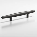 Colonial Bronze - 6'' center-to-center, 9'' overall, 1'' max diameter Cigar Cabinet Pull, Appliance Pull, Door Pull, Shower Door Pull with straight posts hand finished in Distressed Satin Black - Distressed Satin Black