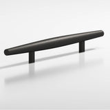 Colonial Bronze - 6'' center-to-center, 9'' overall, 0.75'' max diameter Cigar Cabinet Pull, Appliance Pull, Door Pull with straight posts hand finished in Frost Black - Frost Black