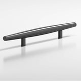 Colonial Bronze - 8'' center-to-center, 15'' overall, 0.75'' max diameter Cigar Cabinet Pull, Appliance Pull, Door Pull with straight posts hand finished in Graphite - Graphite