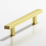 Colonial Bronze - 10'' center-to-center, 12'' overall, 0.75 x 0.375'' Rectangular Cabinet Pull, Appliance Pull, Door Pull with straight posts hand finished in Polished Brass - Polished Brass