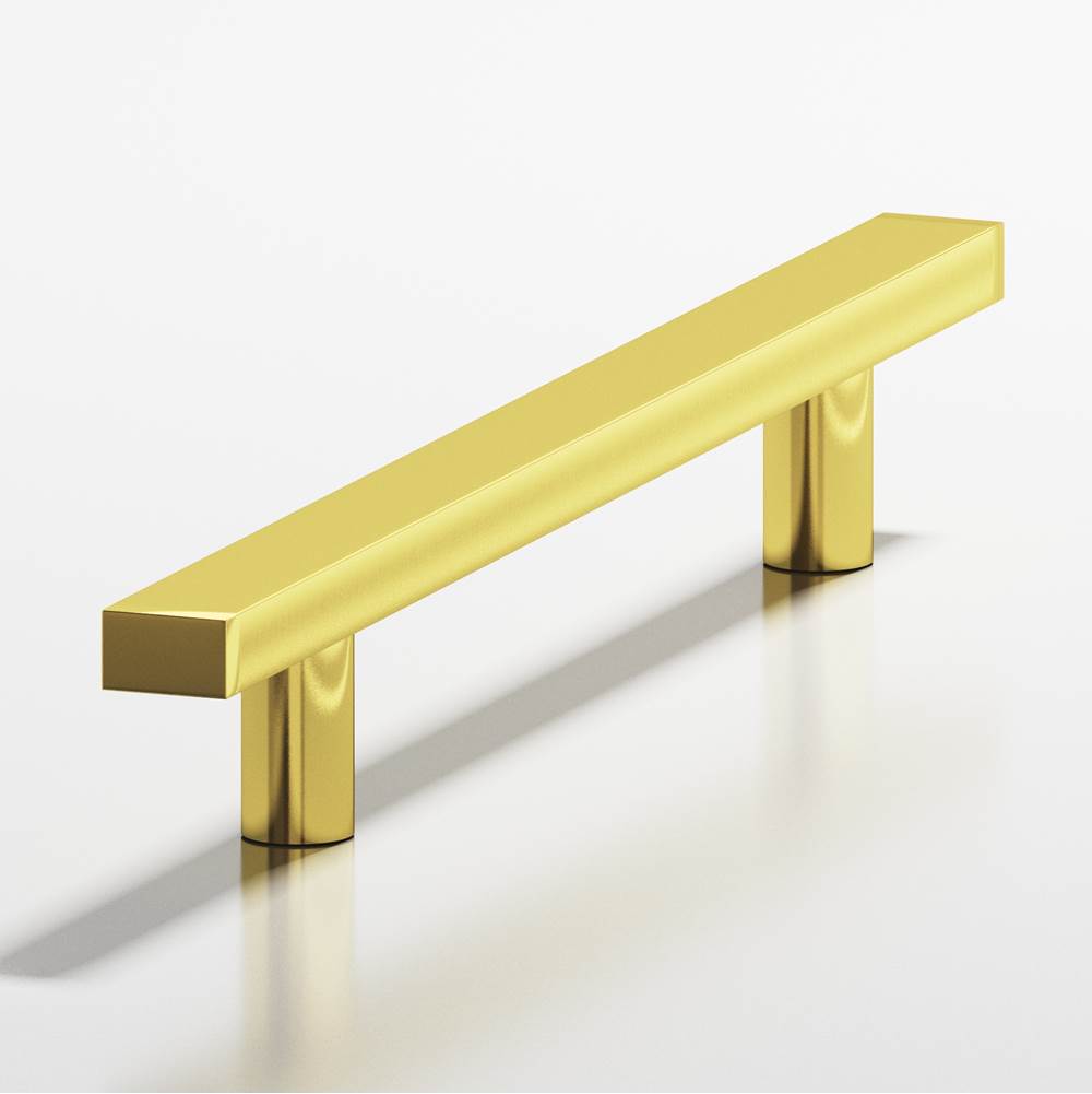 Colonial Bronze - 4'' center-to-center, 6'' overall, 0.75 x 0.375'' Rectangular Cabinet Pull with straight posts hand finished in French Gold - French Gold