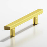 Colonial Bronze - 4'' center-to-center, 6'' overall, 0.75 x 0.375'' Rectangular Cabinet Pull with straight posts hand finished in French Gold - French Gold