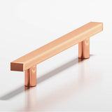 Colonial Bronze - 10'' center-to-center, 12'' overall, 0.75 x 0.375'' Rectangular Cabinet Pull, Appliance Pull, Door Pull with straight posts hand finished in Satin Copper - Satin Copper