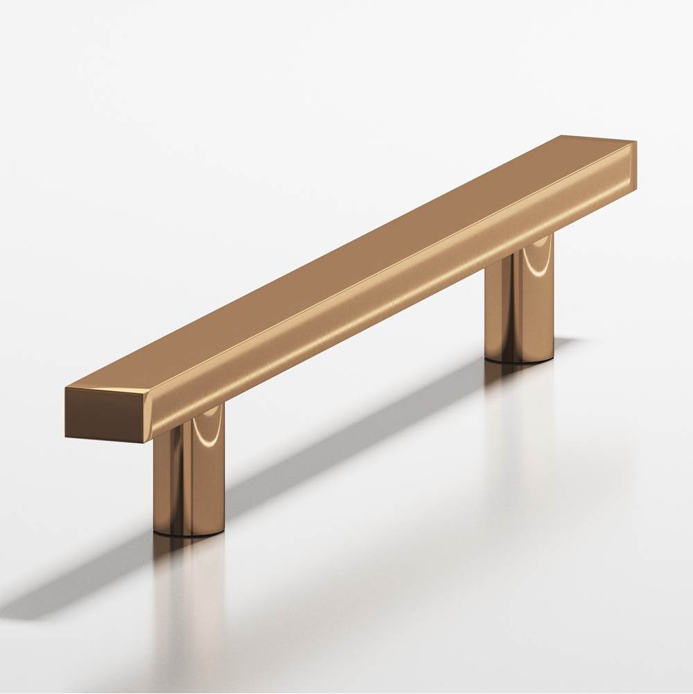 Colonial Bronze - 8'' center-to-center, 10'' overall, 0.75 x 0.375'' Rectangular Cabinet Pull, Appliance Pull, Door Pull with straight posts hand finished in Polished Bronze - Polished Bronze