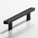 Colonial Bronze - 0.75 x 0.375'' diameter custom length Rectangular Pull with straight posts hand finished in Satin Black - Satin Black