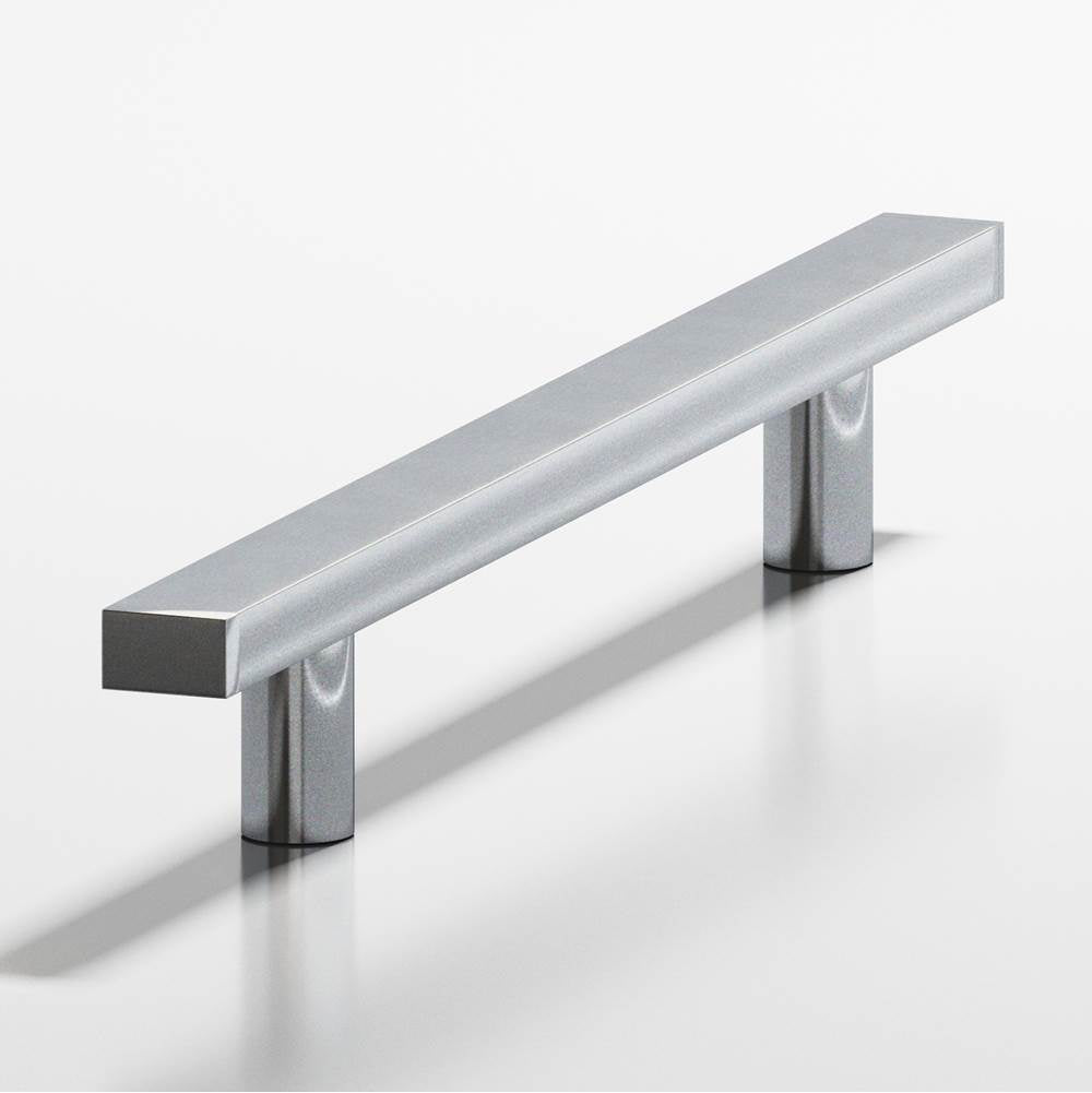 Colonial Bronze - 6'' center-to-center, 8'' overall, 0.75 x 0.375'' Rectangular Cabinet Pull, Door Pull with straight posts hand finished in Satin Chrome - Satin Chrome