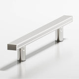 Colonial Bronze - 8'' center-to-center, 10'' overall, 0.75 x 0.375'' Rectangular Cabinet Pull, Appliance Pull, Door Pull with straight posts hand finished in Polished Nickel - Polished Nickel