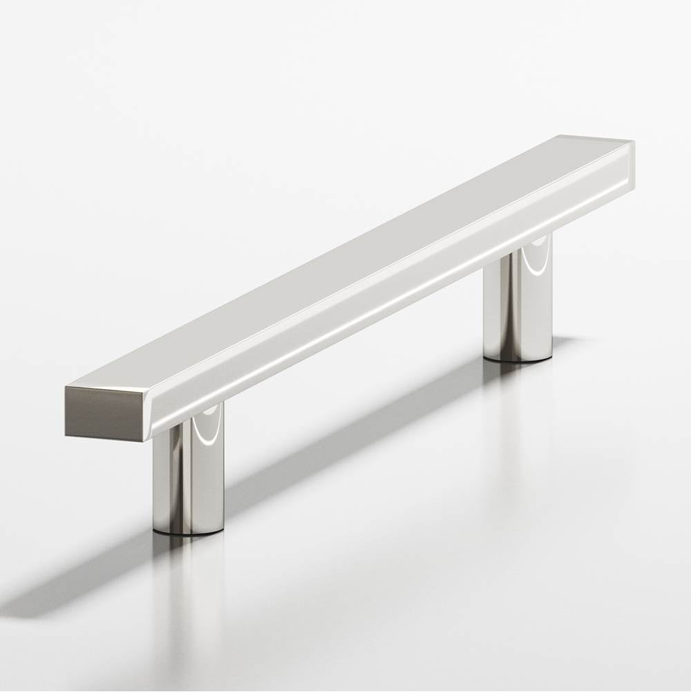 Colonial Bronze - 0.75 x 0.375'' diameter custom length Rectangular Pull with straight posts hand finished in Polished Nickel - Polished Nickel