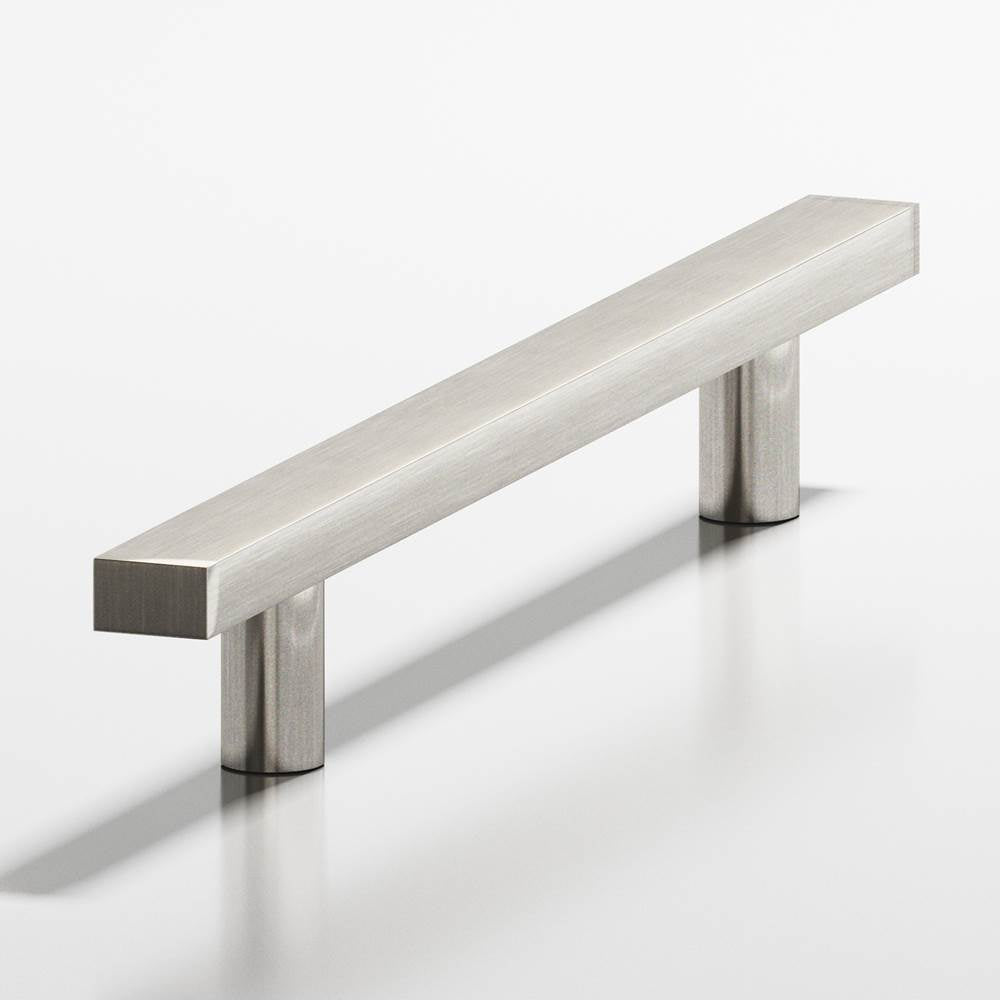 Colonial Bronze - 0.75 x 0.375'' diameter custom length Rectangular Pull with straight posts hand finished in Satin Nickel - Satin Nickel