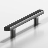 Colonial Bronze - 0.75 x 0.375'' diameter custom length Rectangular Pull with straight posts hand finished in Graphite - Graphite