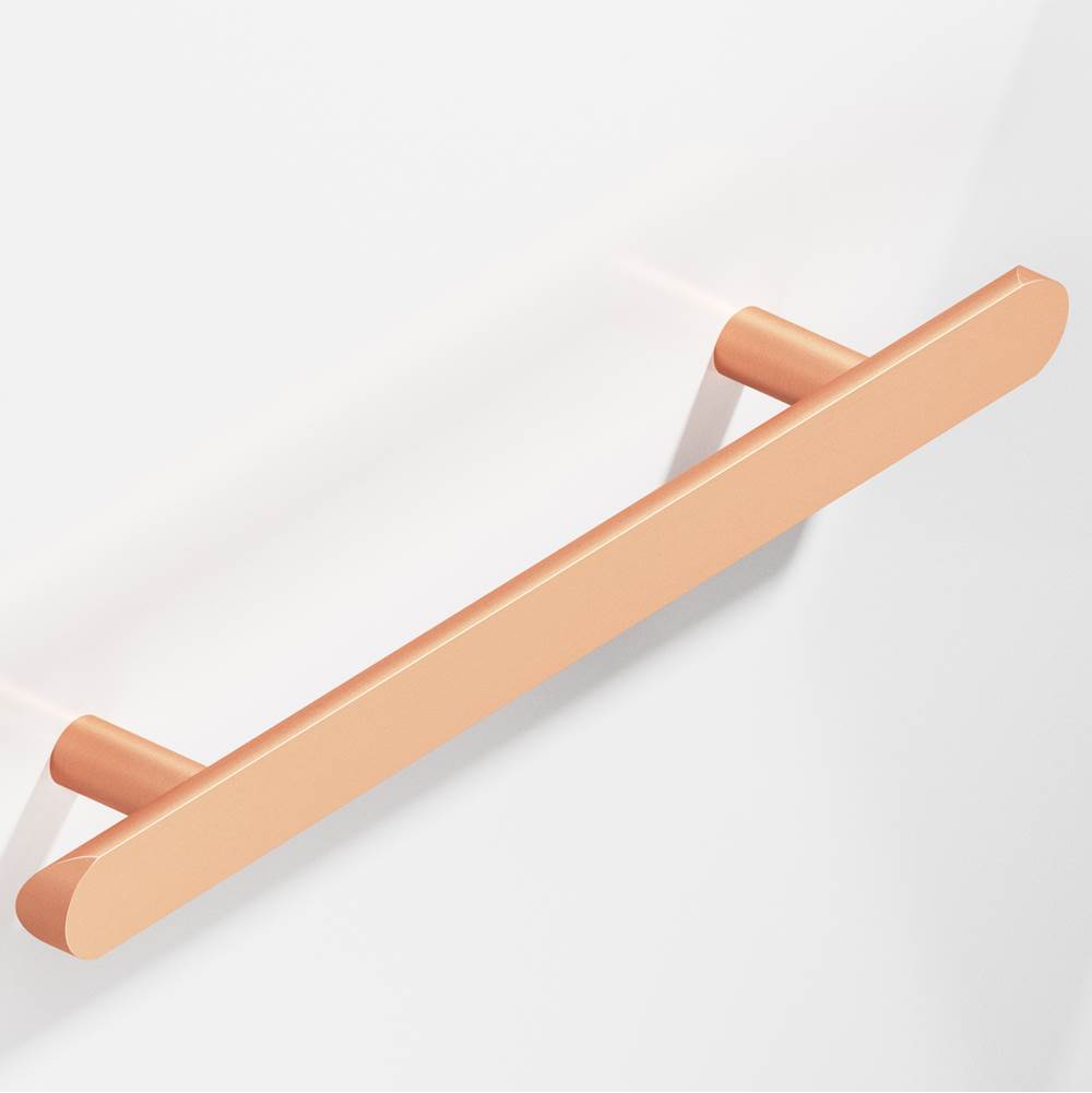 Colonial Bronze - 6'' center-to-center, 10'' overall, 1'' diameter Half-round Cabinet Pull, Door Pull, Shower Door Pull with straight posts and rounded ends hand finished in Matte Satin Copper - Matte Satin Copper