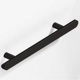 Colonial Bronze - 8'' center-to-center, 12'' overall, 1'' diameter Half-round Cabinet Pull, Appliance Pull, Door Pull, Shower Door Pull with straight posts and rounded ends hand finished in Satin Black - Satin Black