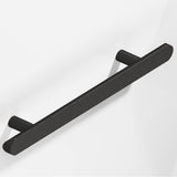 Colonial Bronze - 12'' center-to-center, 16'' overall, 1'' diameter Half-round Cabinet Pull, Appliance Pull, Door Pull, Shower Door Pull with straight posts and rounded ends hand finished in Frost Black - Frost Black