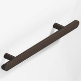 Colonial Bronze - 6'' center-to-center, 10'' overall, 1'' diameter Half-round Cabinet Pull, Door Pull, Shower Door Pull with straight posts and rounded ends hand finished in Dark Statuary Bronze - Dark Statuary Bronze
