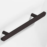 Colonial Bronze - 10'' center-to-center, 14'' overall, 1'' diameter Half-round Cabinet Pull, Appliance Pull, Door Pull, Shower Door Pull with straight posts and rounded ends hand finished in Matte Dark Statuary Bronze - Matte Dark Statuary Bronze