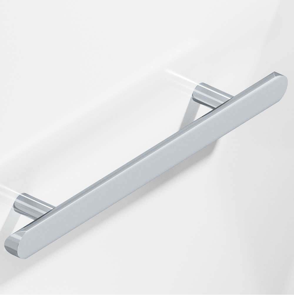 Colonial Bronze - 12'' center-to-center, 16'' overall, 1'' diameter Half-round Cabinet Pull, Appliance Pull, Door Pull, Shower Door Pull with straight posts and rounded ends hand finished in Polished Chrome - Polished Chrome