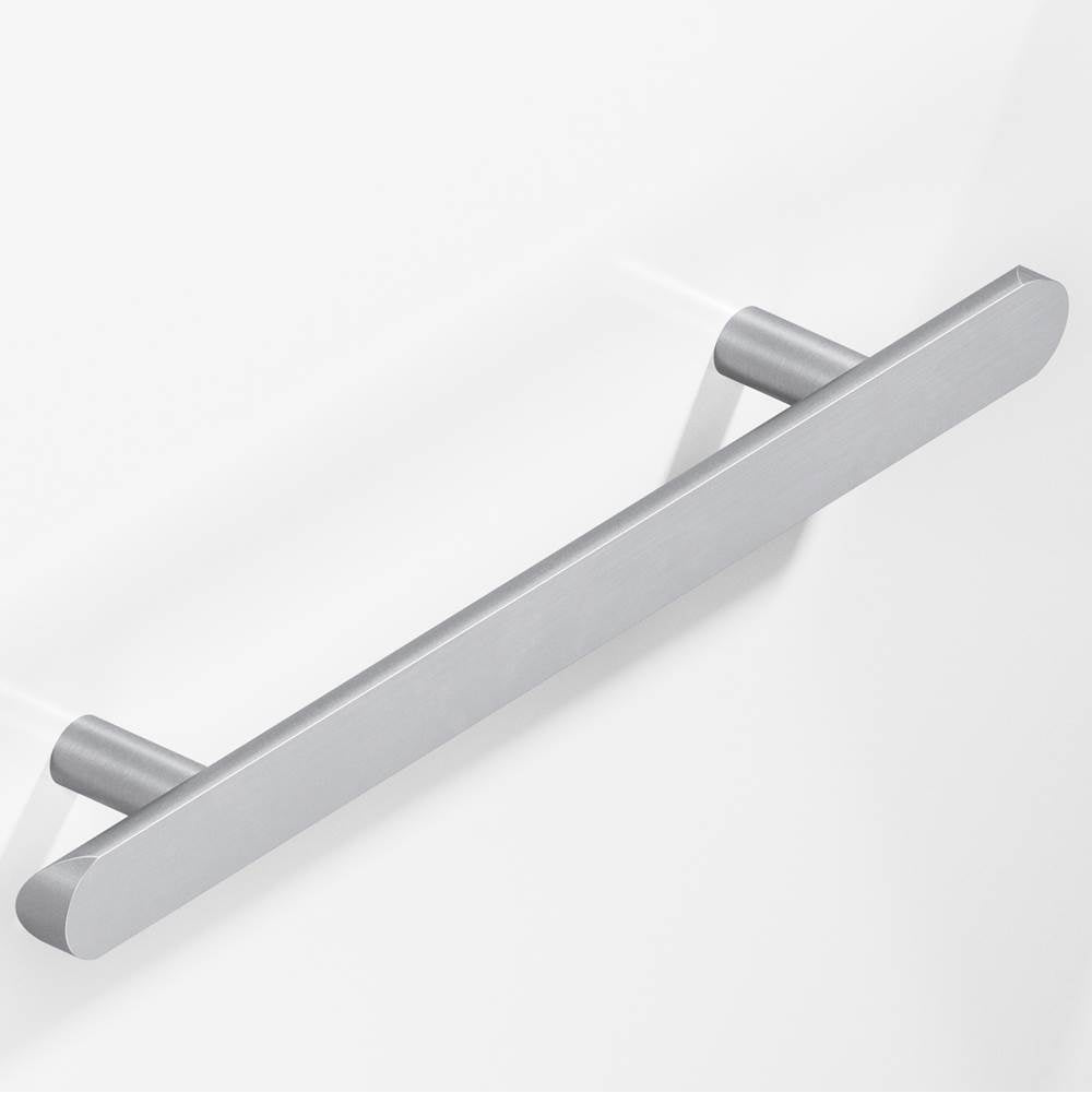 Colonial Bronze - 6'' center-to-center, 10'' overall, 1'' diameter Half-round Cabinet Pull, Door Pull, Shower Door Pull with straight posts and rounded ends hand finished in Matte Satin Chrome - Matte Satin Chrome