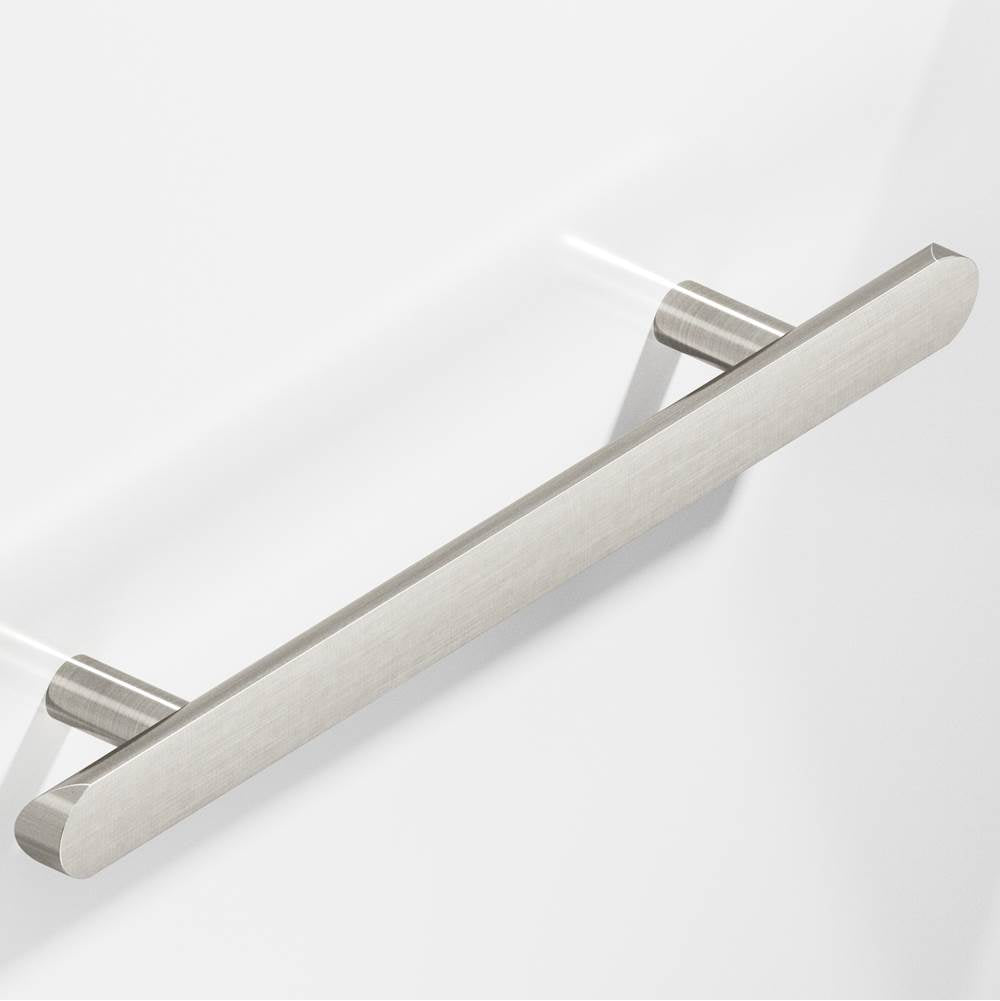Colonial Bronze - 8'' center-to-center, 12'' overall, 1'' diameter Half-round Cabinet Pull, Appliance Pull, Door Pull, Shower Door Pull with straight posts and rounded ends hand finished in Satin Nickel - Satin Nickel