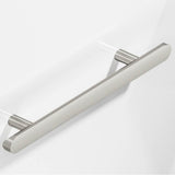 Colonial Bronze - 10'' center-to-center, 14'' overall, 1'' diameter Half-round Cabinet Pull, Appliance Pull, Door Pull, Shower Door Pull with straight posts and rounded ends hand finished in Nickel Stainless - Nickel Stainless