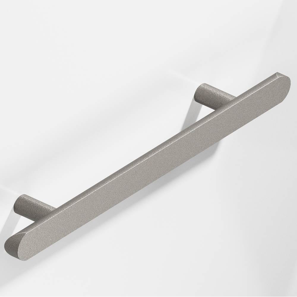 Colonial Bronze - 6'' center-to-center, 10'' overall, 1'' diameter Half-round Cabinet Pull, Door Pull, Shower Door Pull with straight posts and rounded ends hand finished in Frost Nickel - Frost Nickel