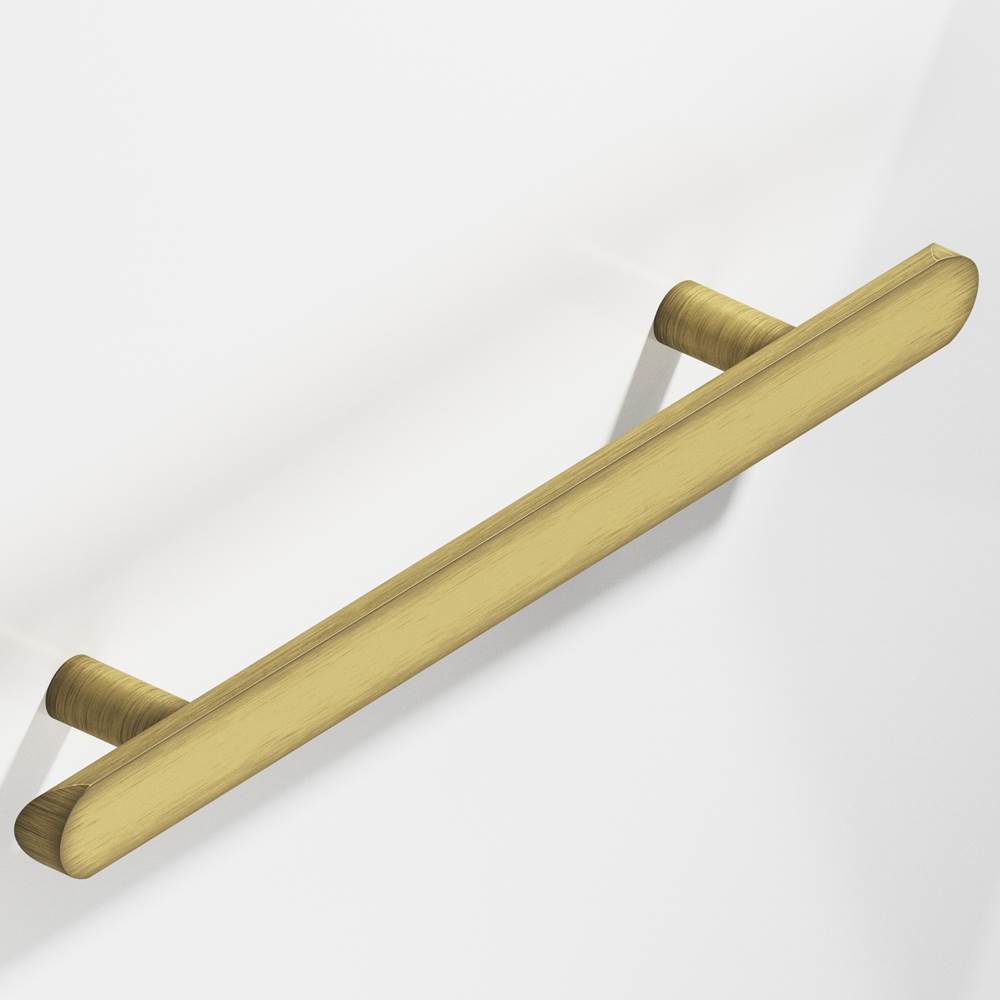 Colonial Bronze - 12'' center-to-center, 16'' overall, 1'' diameter Half-round Cabinet Pull, Appliance Pull, Door Pull, Shower Door Pull with straight posts and rounded ends hand finished in Matte Antique Satin Brass - Matte Antique Satin Brass