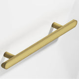 Colonial Bronze - 1'' diameter custom length Half-round Pull with straight posts and rounded ends hand finished in Matte Antique Satin Brass - Matte Antique Satin Brass