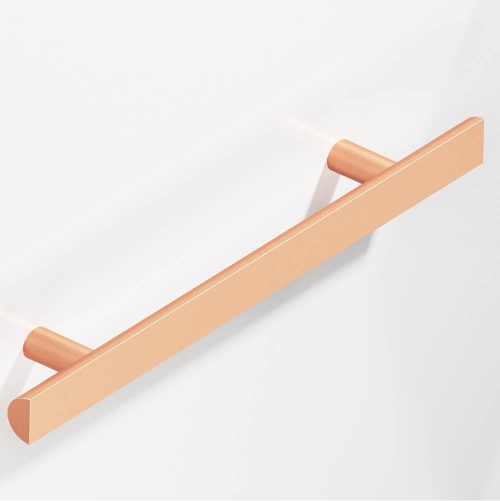 Colonial Bronze - 12'' center-to-center, 16'' overall, 1'' diameter Half-round Cabinet Pull, Appliance Pull, Door Pull, Shower Door Pull with straight posts hand finished in Matte Satin Copper - Matte Satin Copper