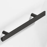 Colonial Bronze - 12'' center-to-center, 16'' overall, 1'' diameter Half-round Cabinet Pull, Appliance Pull, Door Pull, Shower Door Pull with straight posts hand finished in Distressed Satin Black - Distressed Satin Black
