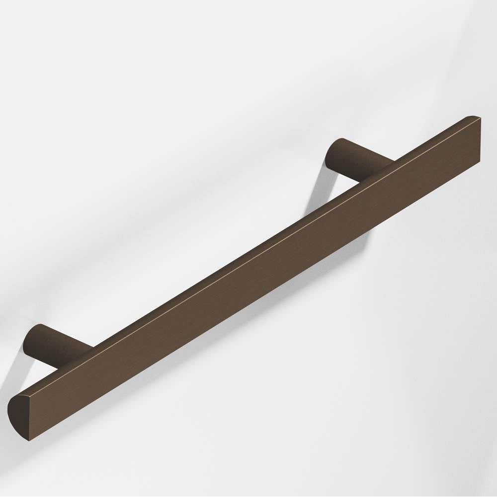 Colonial Bronze - 12'' center-to-center, 16'' overall, 1'' diameter Half-round Cabinet Pull, Appliance Pull, Door Pull, Shower Door Pull with straight posts hand finished in Heritage Bronze - Heritage Bronze