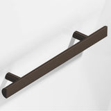 Colonial Bronze - 12'' center-to-center, 16'' overall, 1'' diameter Half-round Cabinet Pull, Appliance Pull, Door Pull, Shower Door Pull with straight posts hand finished in Dark Statuary Bronze - Dark Statuary Bronze