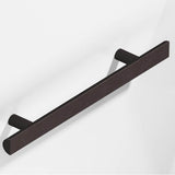Colonial Bronze - 12'' center-to-center, 16'' overall, 1'' diameter Half-round Cabinet Pull, Appliance Pull, Door Pull, Shower Door Pull with straight posts hand finished in Matte Dark Statuary Bronze - Matte Dark Statuary Bronze
