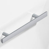 Colonial Bronze - 12'' center-to-center, 16'' overall, 1'' diameter Half-round Cabinet Pull, Appliance Pull, Door Pull, Shower Door Pull with straight posts hand finished in Satin Chrome - Satin Chrome