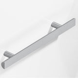 Colonial Bronze - 12'' center-to-center, 16'' overall, 1'' diameter Half-round Cabinet Pull, Appliance Pull, Door Pull, Shower Door Pull with straight posts hand finished in Matte Satin Chrome - Matte Satin Chrome