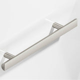 Colonial Bronze - 12'' center-to-center, 16'' overall, 1'' diameter Half-round Cabinet Pull, Appliance Pull, Door Pull, Shower Door Pull with straight posts hand finished in Satin Nickel - Satin Nickel