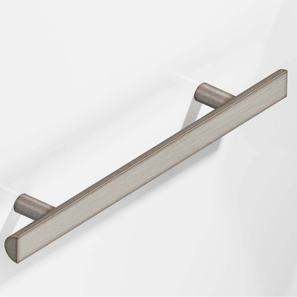 Colonial Bronze - 12'' center-to-center, 16'' overall, 1'' diameter Half-round Cabinet Pull, Appliance Pull, Door Pull, Shower Door Pull with straight posts hand finished in Pewter - Pewter