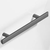 Colonial Bronze - 12'' center-to-center, 16'' overall, 1'' diameter Half-round Cabinet Pull, Appliance Pull, Door Pull, Shower Door Pull with straight posts hand finished in Graphite - Graphite